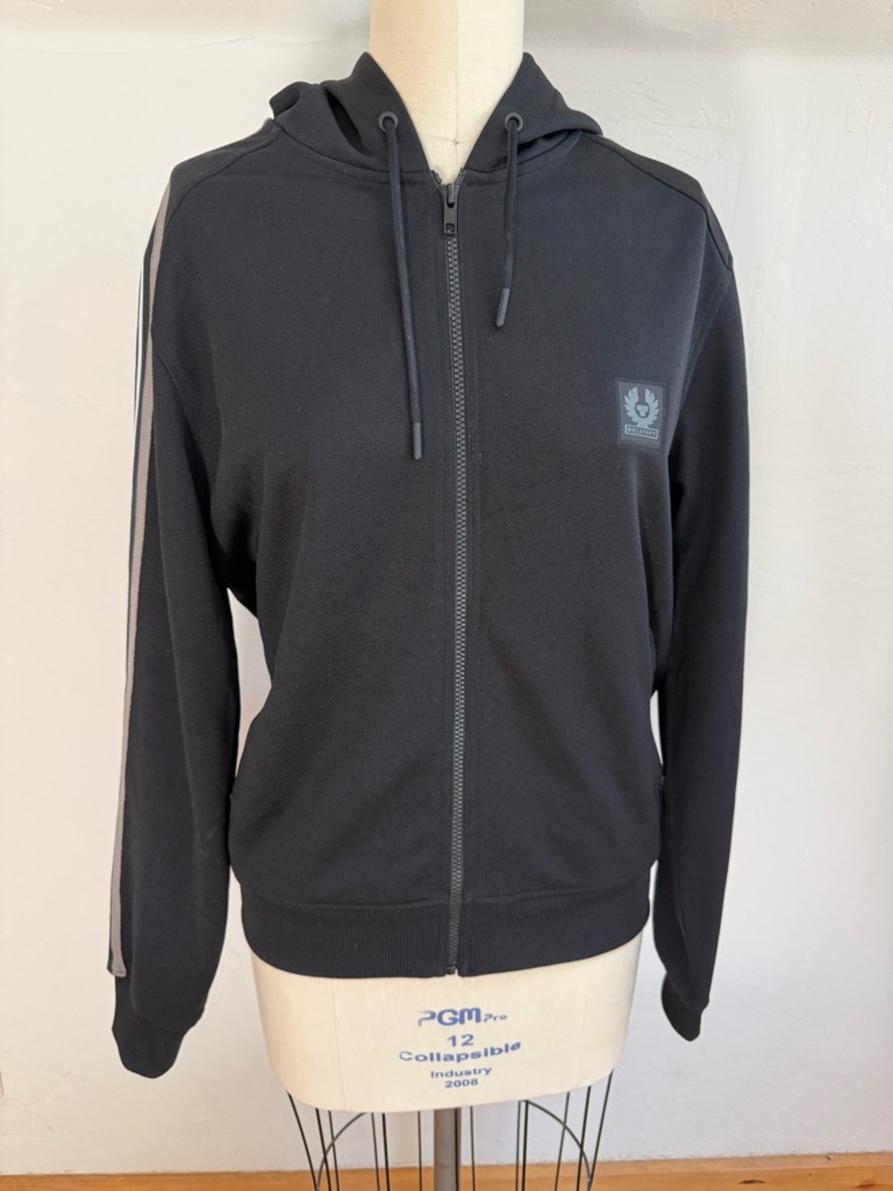 Black Belstaff Zip-Up Hoodie Track Jacket